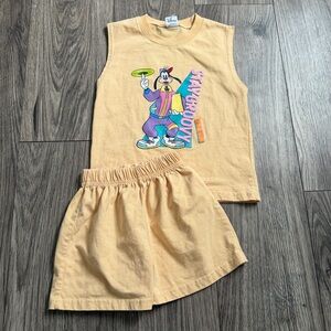 Retro goofy tank/short set